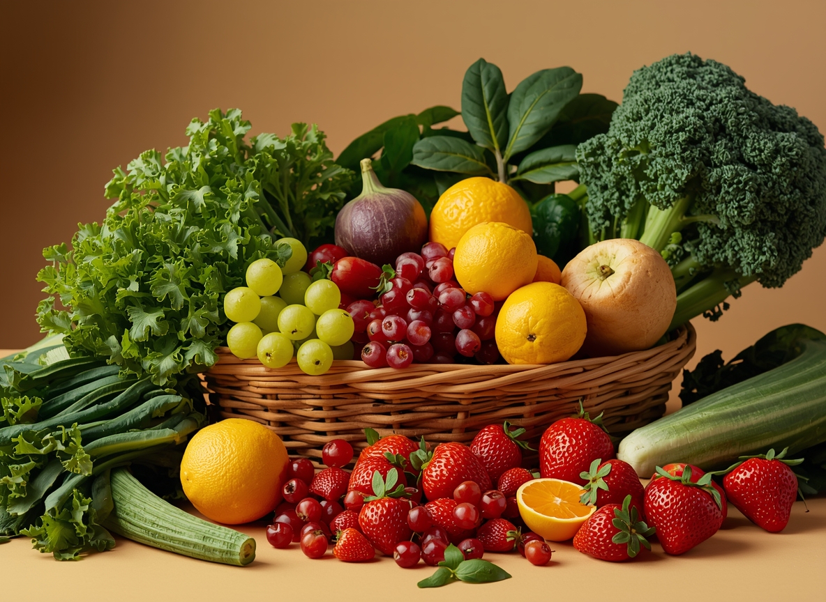 Färska ekologiska grönsaker och frukter