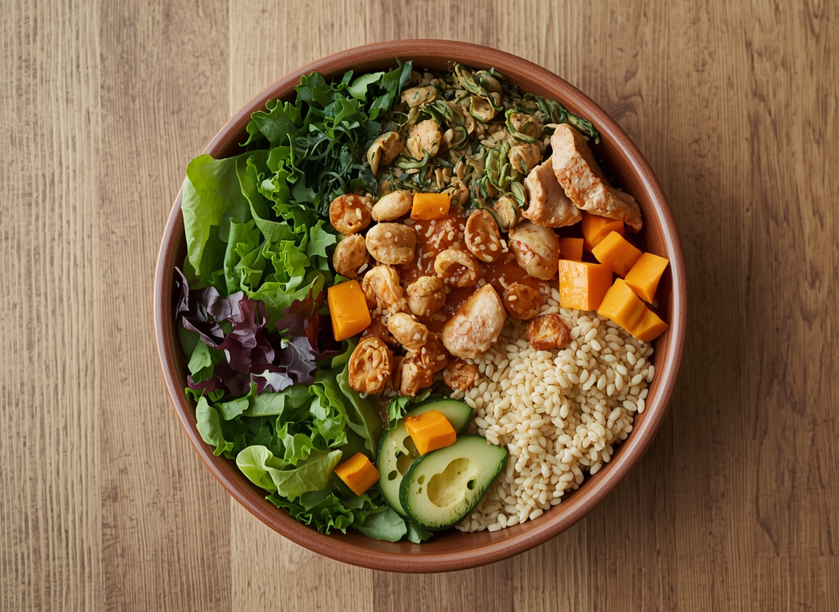 Balanserad måltid med naturliga ingredienser